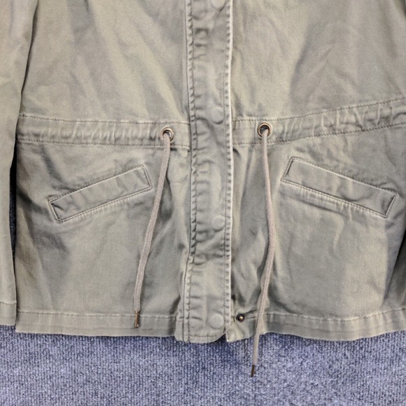 Max Jeans Women's Full Zip Utility Jacket Green Medium Drawstring Waist - Picture 4 of 13